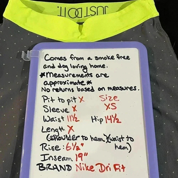 Nike Dri Fit size XS VGUC fun grey leggings with polka dots and neon waistband - Picture 6 of 13